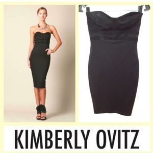 🎉 HP 🎉 Kimberly Ovitz Strapless Hendel Dress with 100% Leather Trim❣️